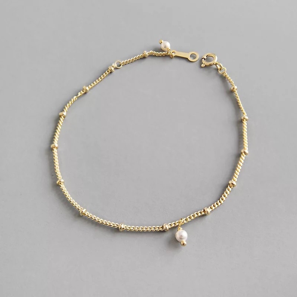 Austrian Crystal Pearl 14k gold plated bracelet